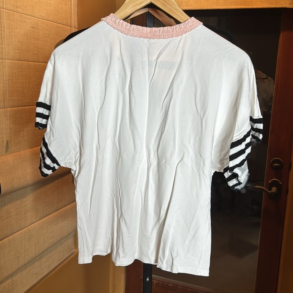 NWOT PETE SHORT SLEEVE CREW NECK STRIPE SLEEVE SIZE LARGE - Picture 11 of 11